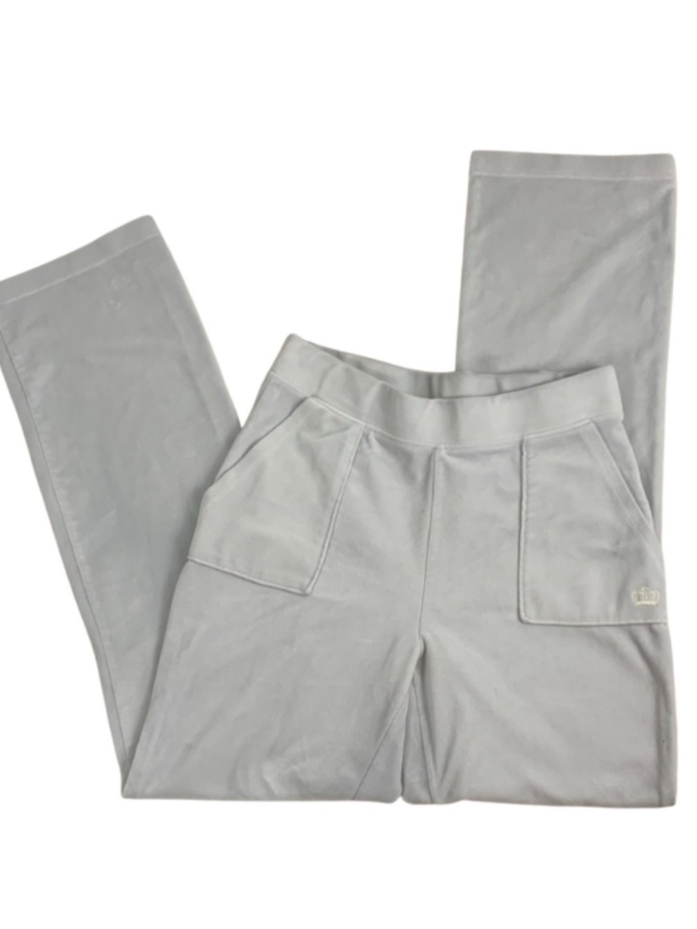 Juicy Couture Soft Gray Poly Track Pants Women's M Y2K Retro Cozy